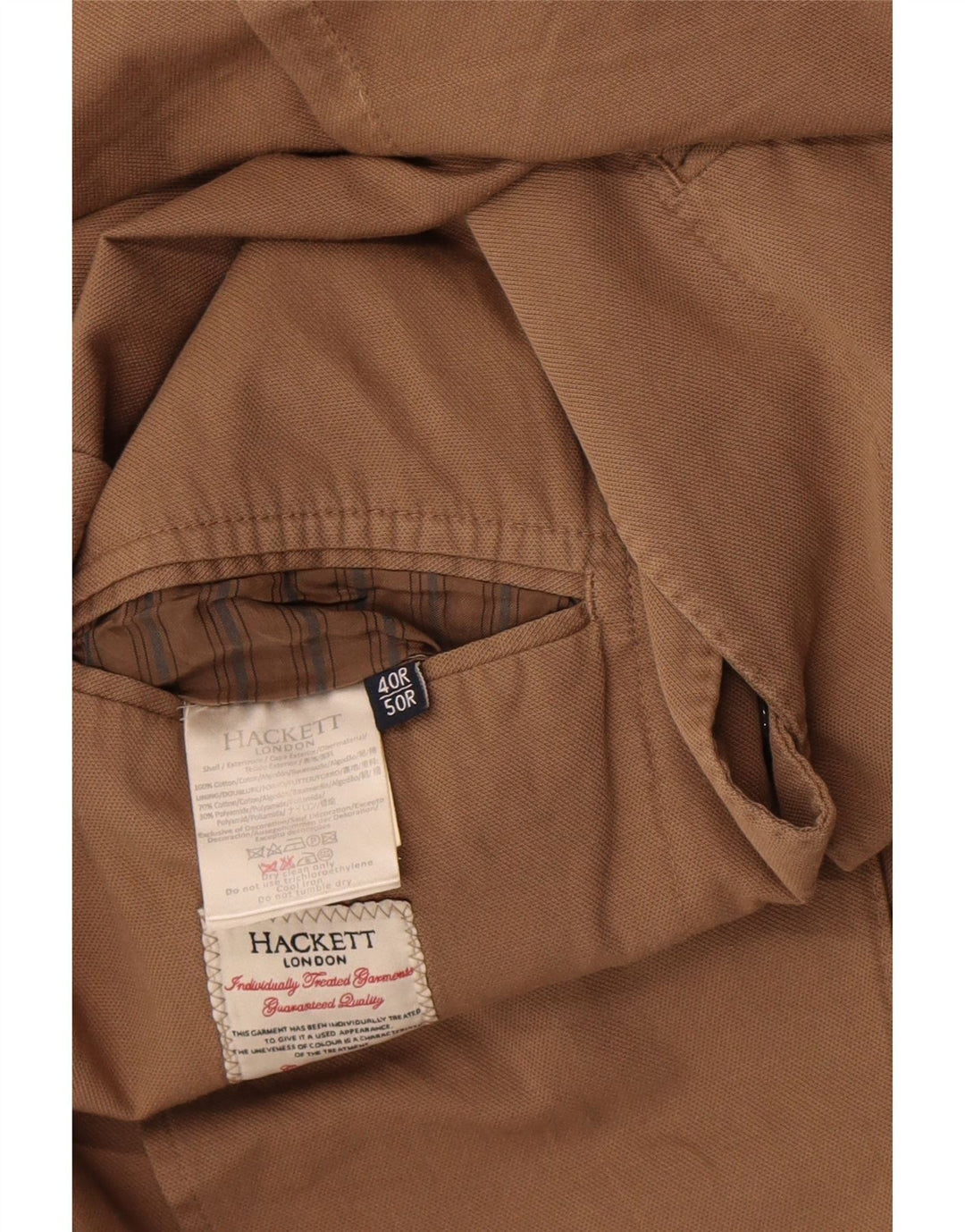 Jaqueta blazer masculina Hackett com 2 botões Reino Unido 40 grande algodão bege