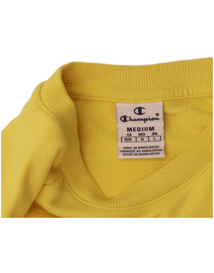 Champion feminino crop gráfico moletom jumper UK 14 médio amarelo