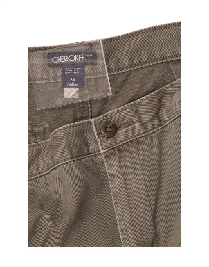 Shorts cargo masculino CHEROKEE W34 grande algodão cinza