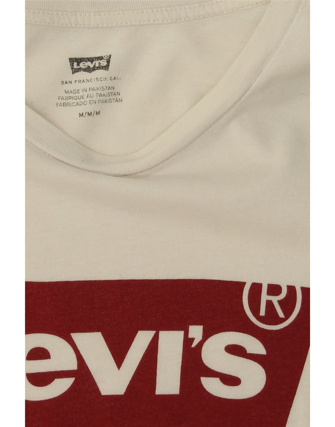 LEVI'S Mens Graphic T-Shirt Top Medium White Cotton Vintage Levi's and Second-Hand Levi's from Messina Hembry 