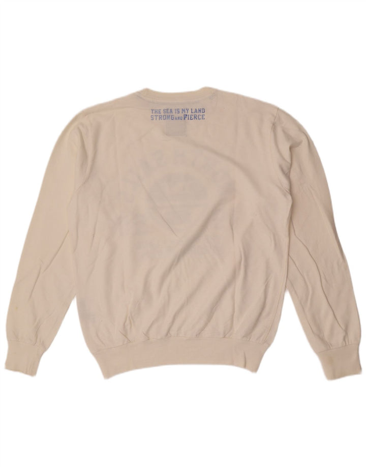 North Sails moletom gráfico masculino jumper médio algodão branco