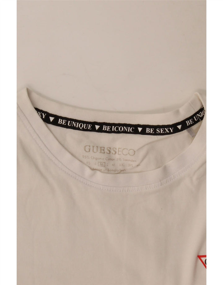 Camiseta feminina Guess UK 12 médio branco