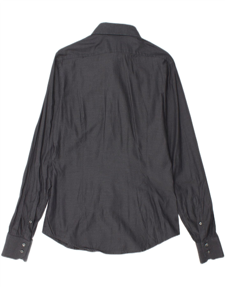 Camisa masculina BENETTON grande algodão manchado cinza