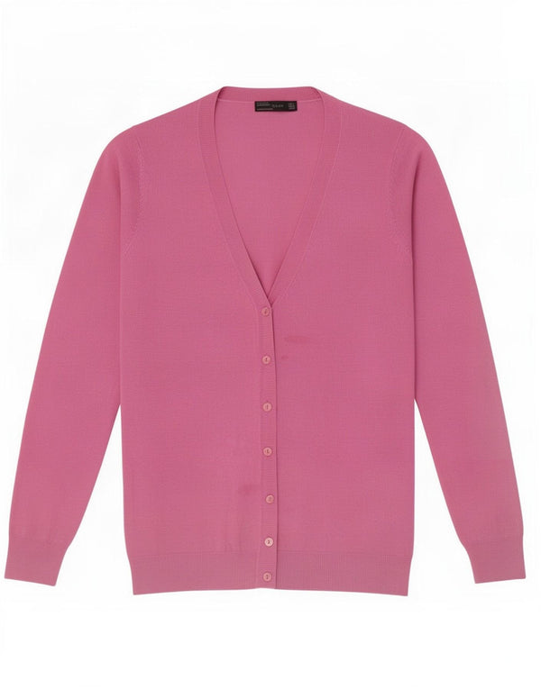 Suéter cardigã feminino Zara Reino Unido 14 grande viscose rosa