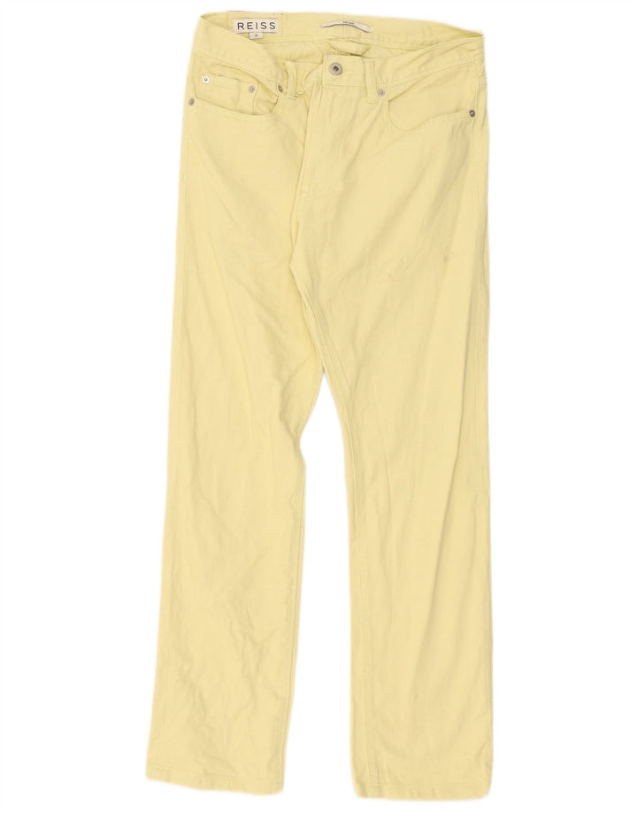 Jeans feminino Reiss Drake Straight W32 L29 amarelo