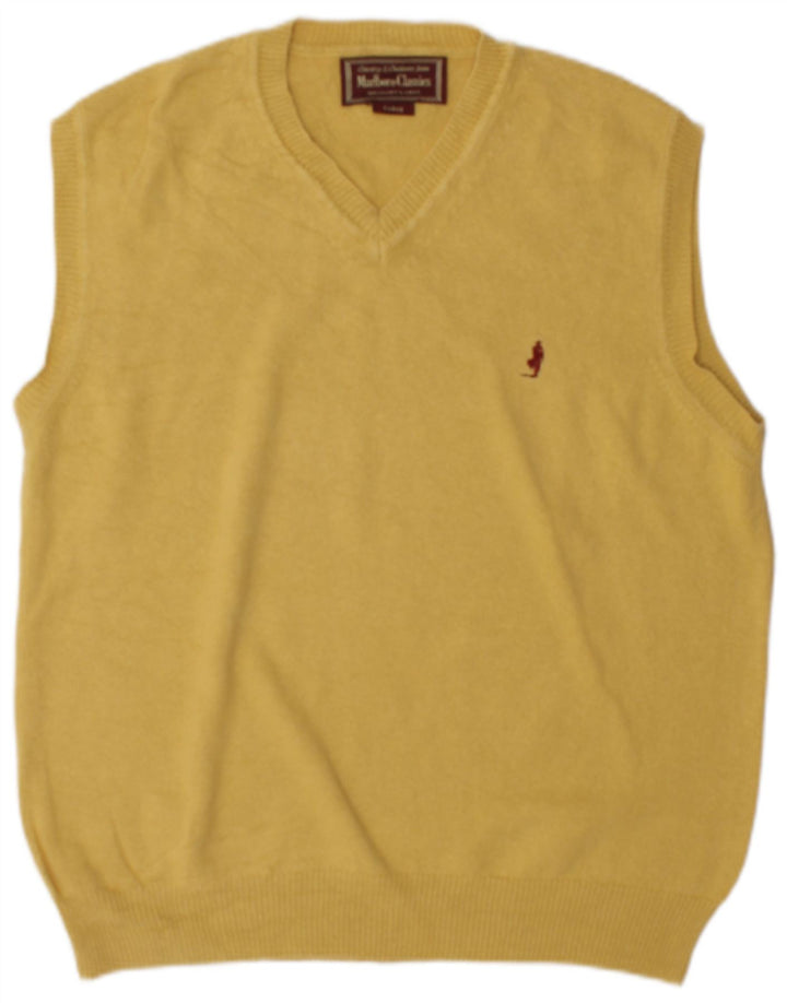 Marlboro Classics Mens Colete Regata Grande Algodão Amarelo