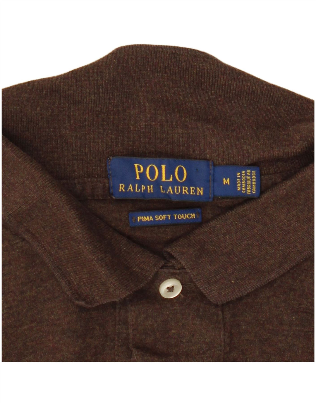 Camisa polo masculina Polo Ralph Lauren marrom médio
