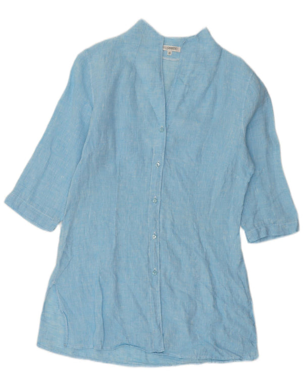 Camisa feminina manga 3/4 Naracamicee UK 12 azul médio