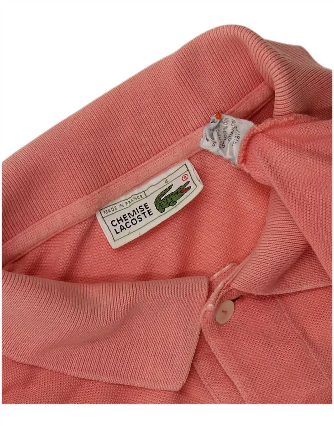 Camisa polo masculina LACOSTE tamanho 4 médio algodão rosa