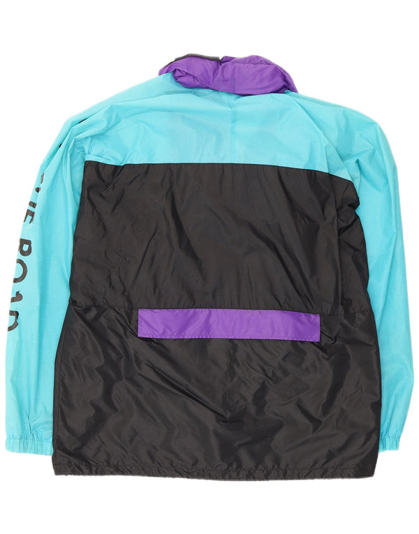 K-Way Mens Graphic Pullover Rain Jacket UK 40 Large Black Colourblock
