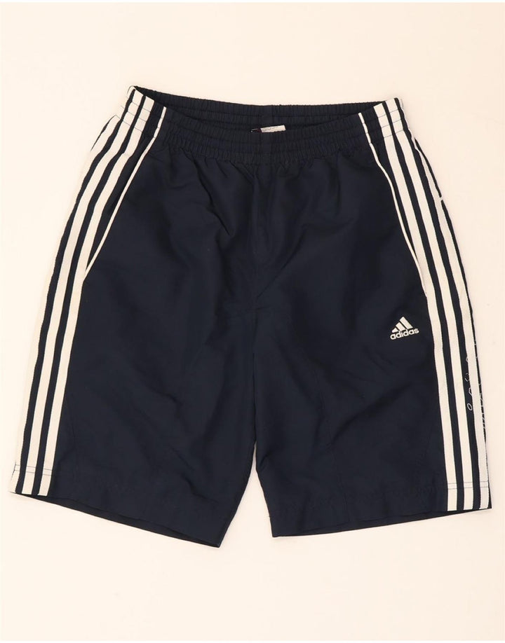 ADIDAS Boys Graphic Sport Shorts 15-16 Years  Navy Blue Polyester