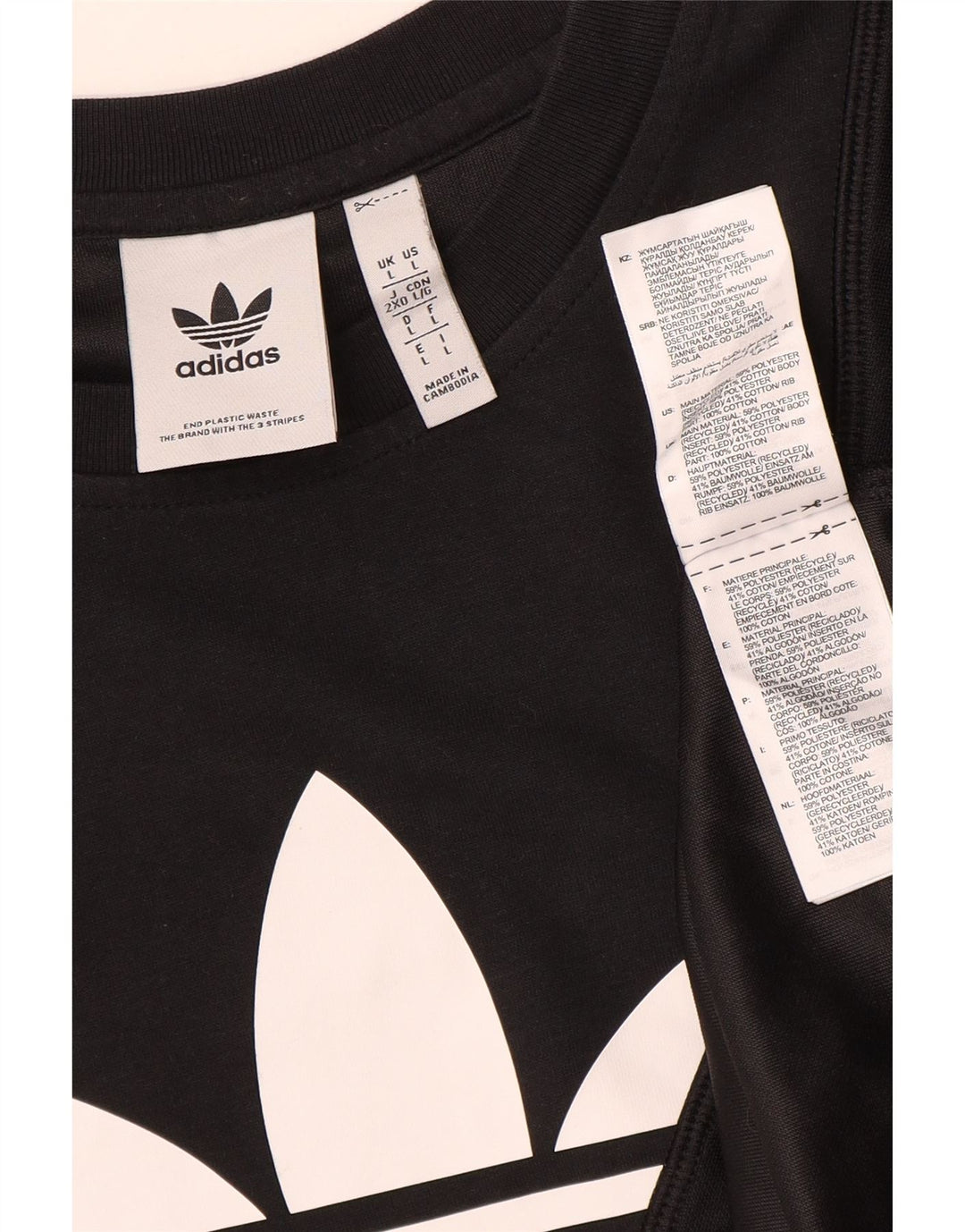 Adidas Mens Graphic T-Shirt Top Grande Poliéster Preto