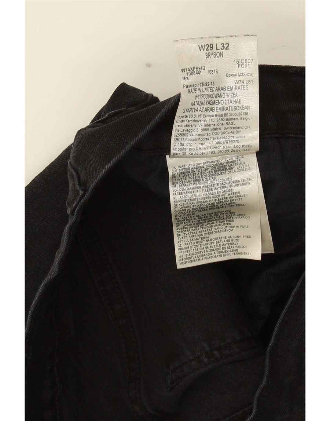Wrangler feminino Bryson Slim Jeans W29 L32 algodão preto