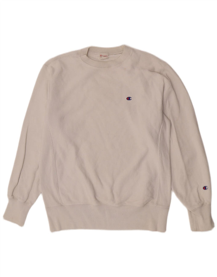 Champion moletom feminino jumper UK 20 2XL algodão branco