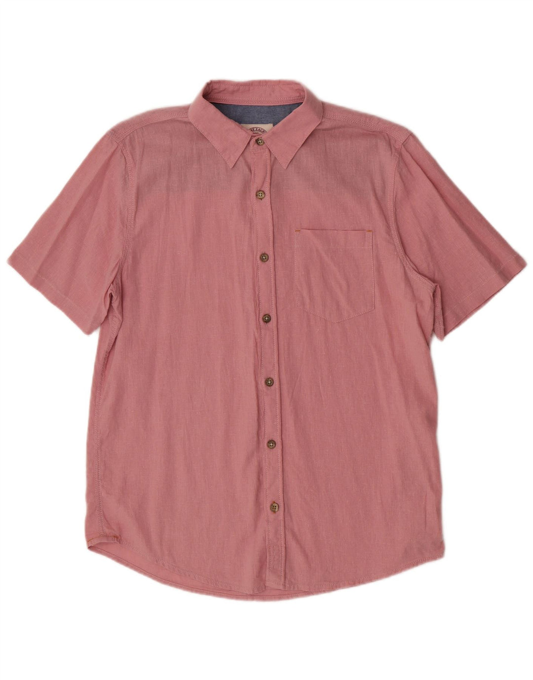 Camisa masculina de manga curta Fat Face linho rosa médio