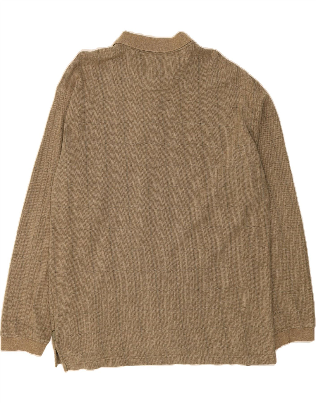 IZOD Mens Polo Neck Jumper Sweater XL Beige Striped Cotton Vintage Izod and Second-Hand Izod from Messina Hembry 