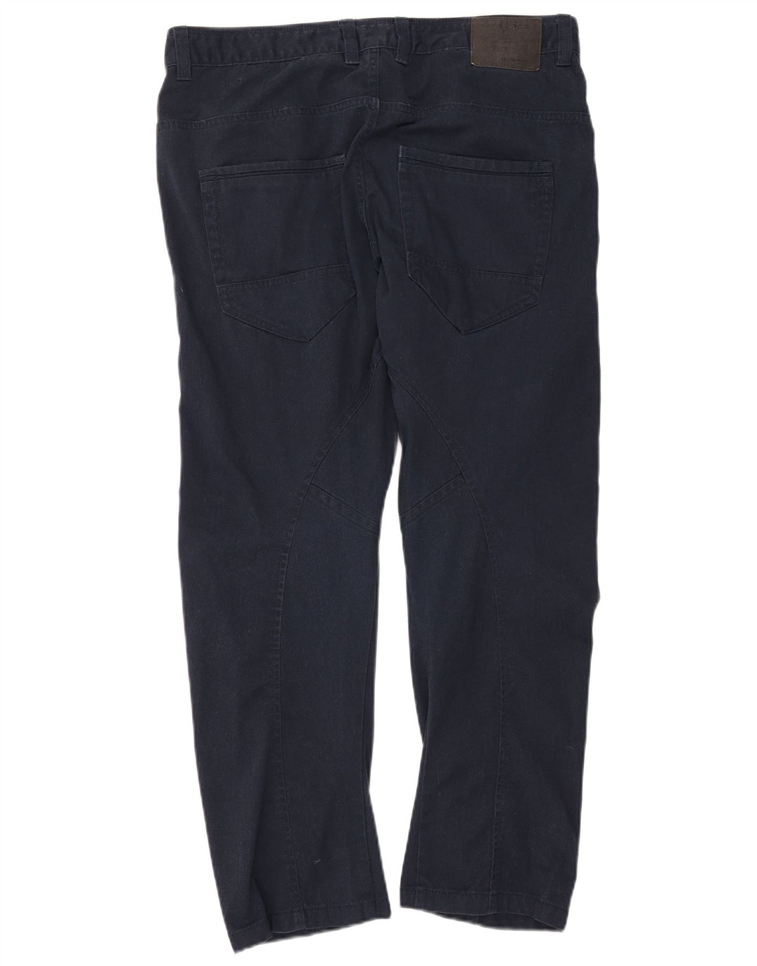 JACK & JONES Mens Straight Casual Trousers W36 L30  Navy Blue Polyester