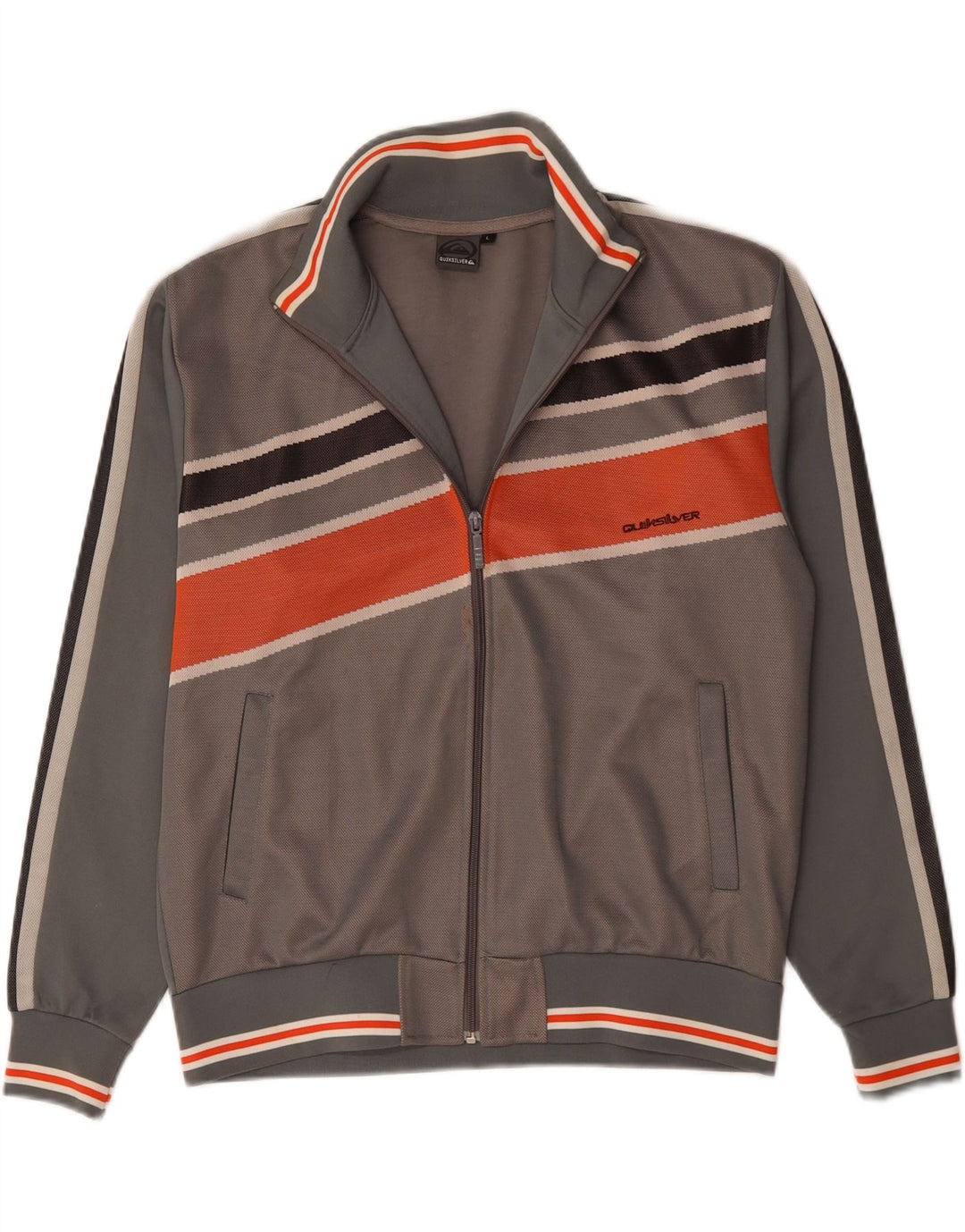 Jaqueta masculina de agasalho QUIKSILVER grande bloco colorido cinza