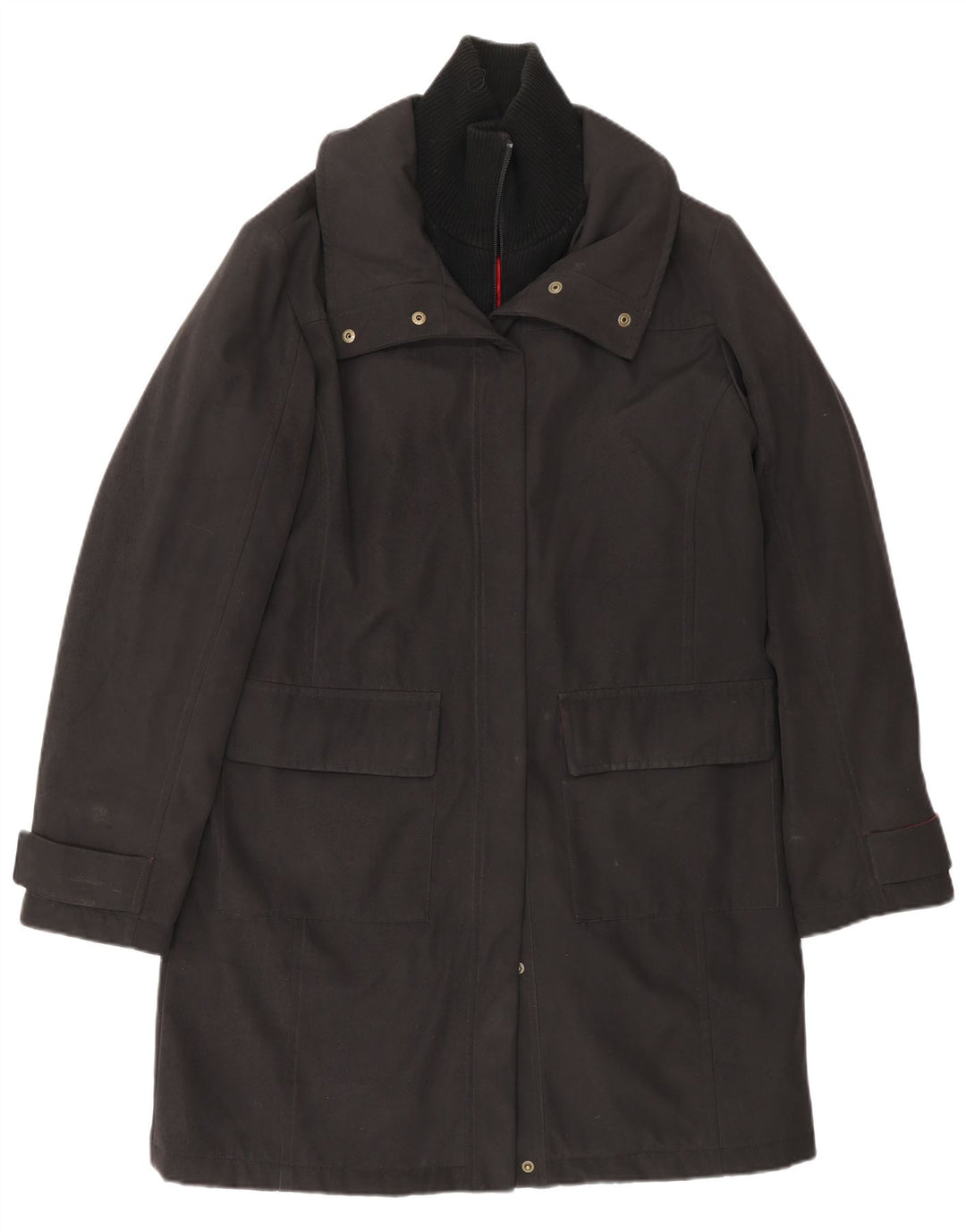 Casaco corta-vento feminino TOMMY HILFIGER UK 16 grande poliéster preto