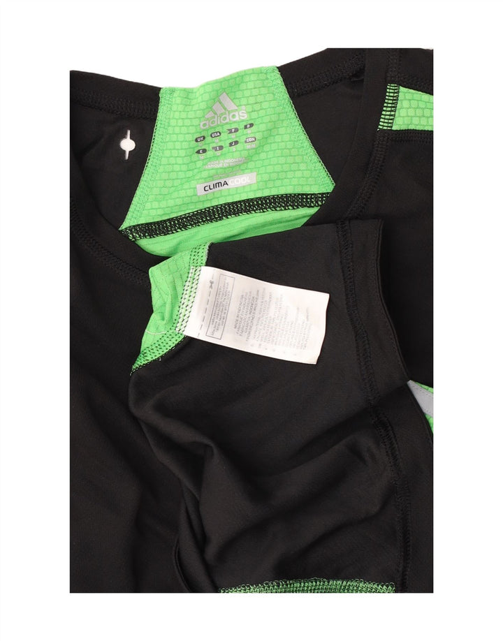 Adidas Masculino Climacool Camiseta Top Médio Preto Colorblock Poliéster