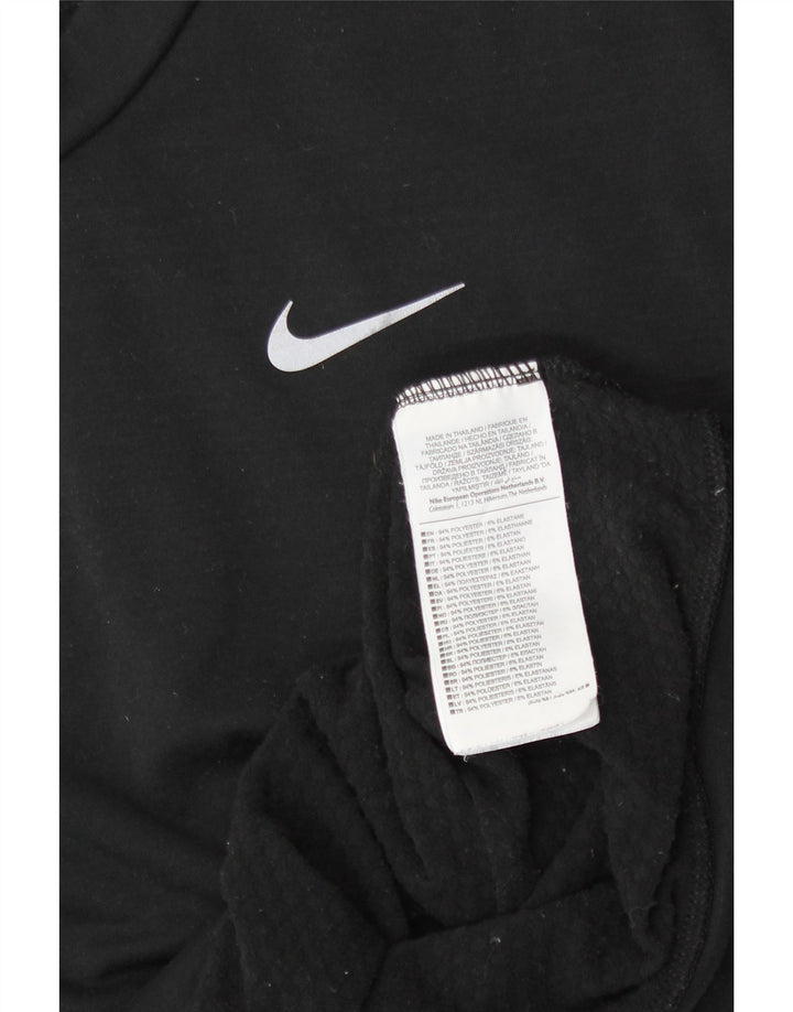 Nike Womens Crop Sweatshirt Jumper UK 12 Médio Preto Poliéster Esportes