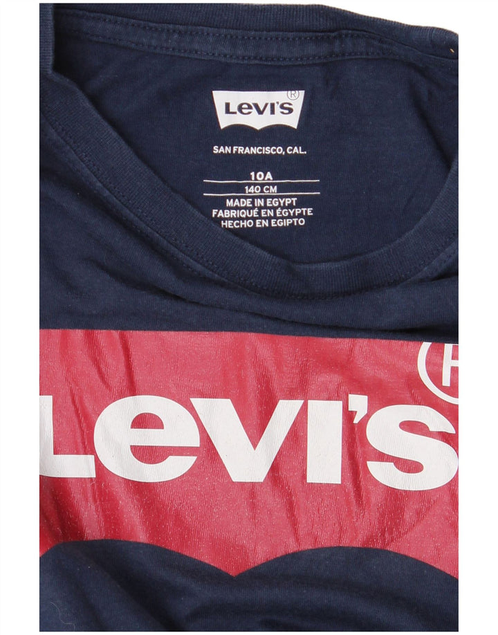 Camiseta Levi's Boys Graphic Top 9-10 Anos Logotipo Azul Marinho