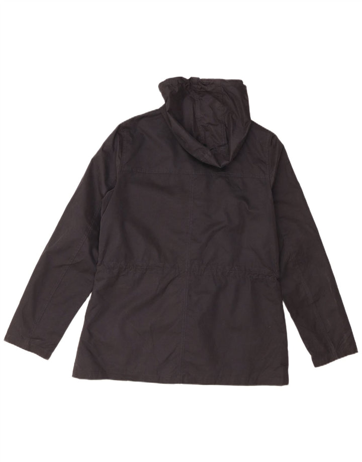 Jaqueta de chuva com capuz para mulheres Fat Face, poliéster azul marinho médio Reino Unido 12