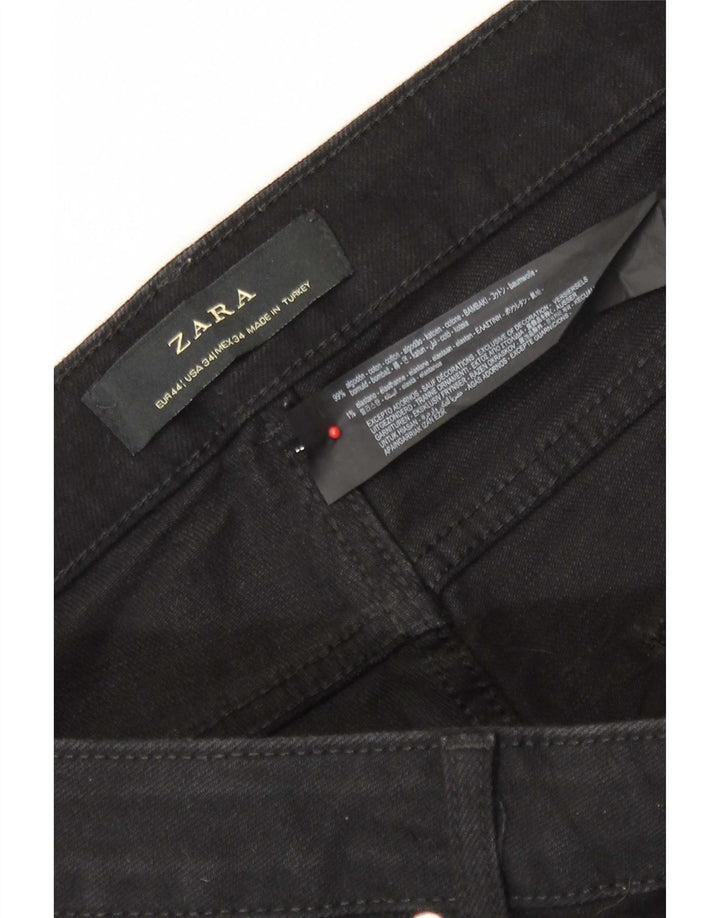 Zara Mens Slim Jeans EU 44 Grande W34 L29 Algodão Preto