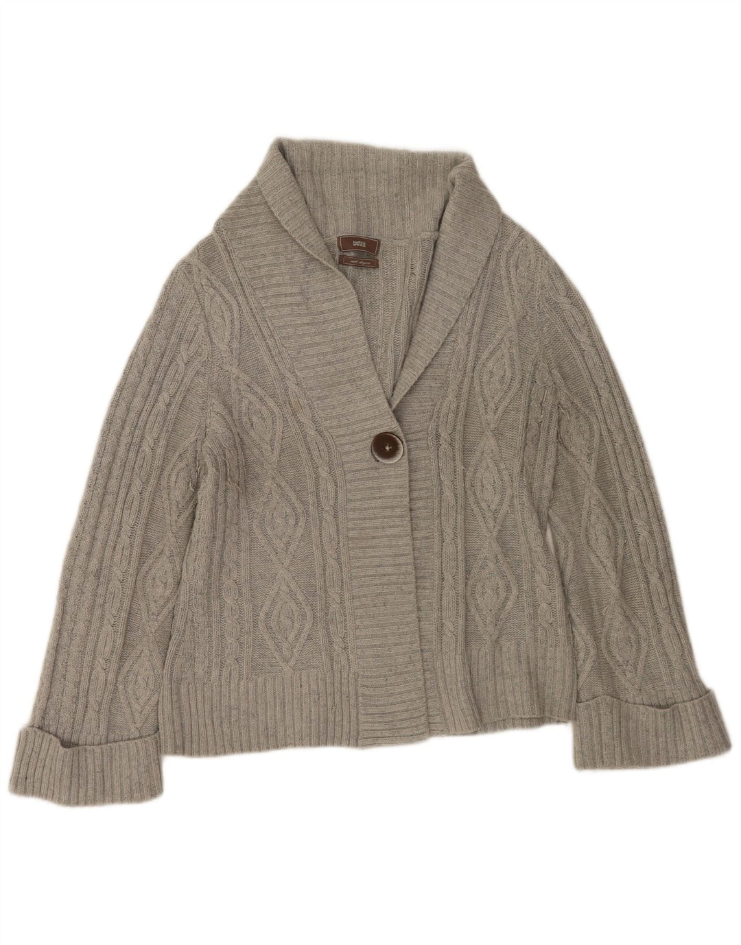 Suéter cardigã feminino Marks & Spencer Reino Unido 14 grande cinza acrílico