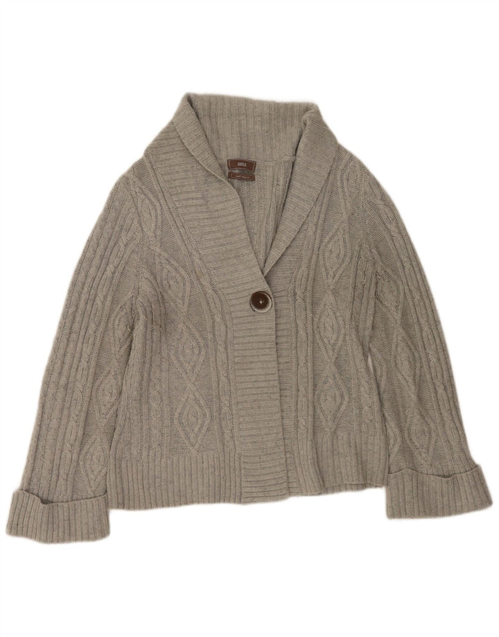 Suéter cardigã feminino Marks & Spencer Reino Unido 14 grande cinza acrílico