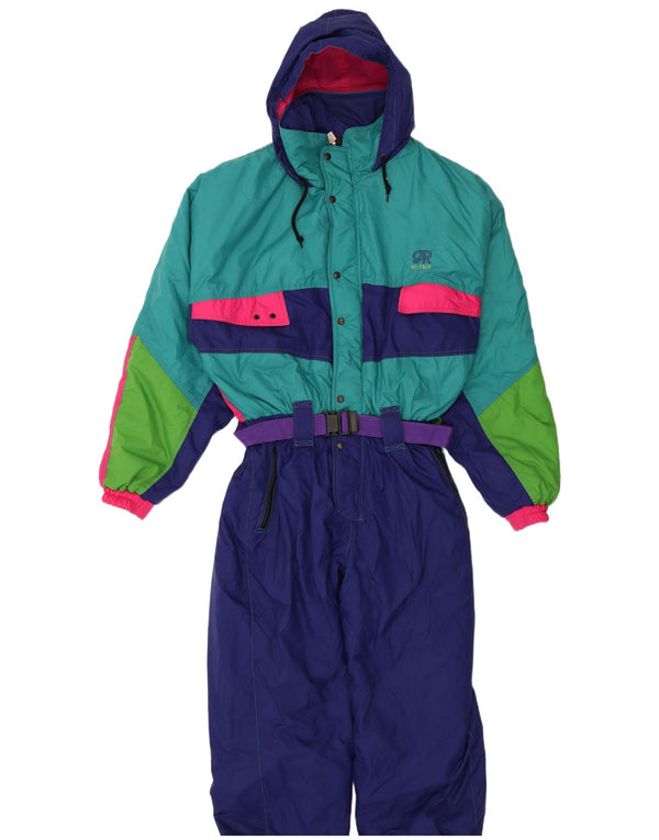 Macacão de esqui masculino com capuz Gigi Rizzi IT 56 XL azul marinho Colourblock Nylon