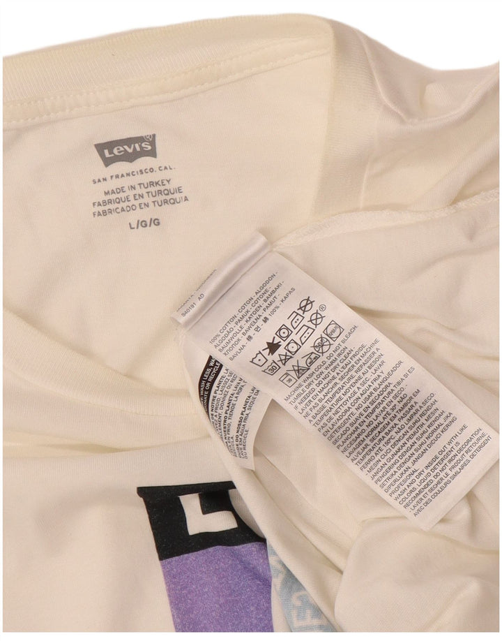Camiseta gráfica masculina Levi's Top grande de algodão off white