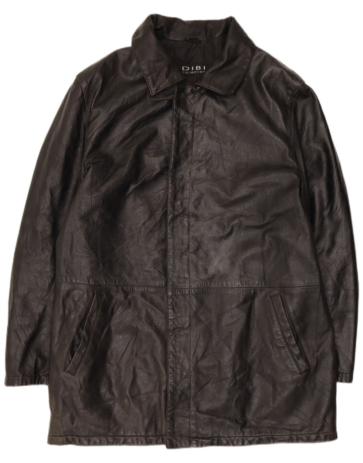 Casaco de couro masculino Dibi IT 50 grande couro preto