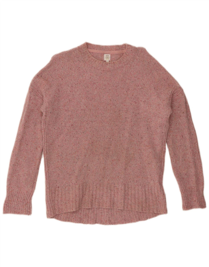 Suéter feminino JOHN LEWIS com gola redonda Reino Unido 12 médio rosa manchado