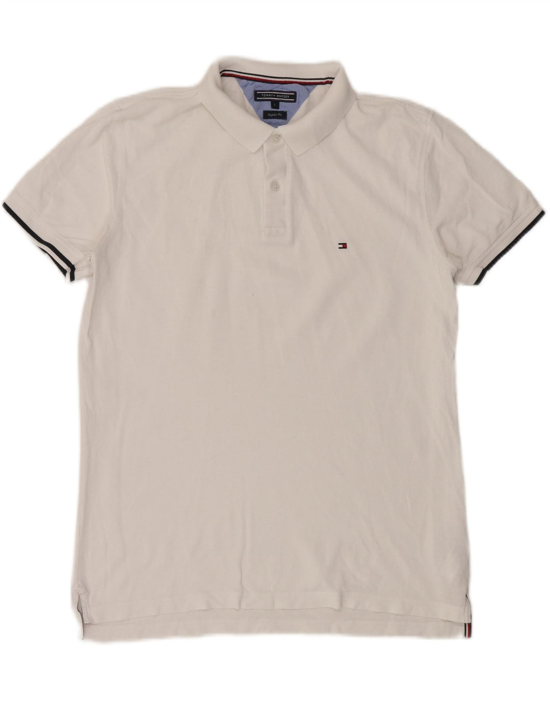 Camisa polo masculina TOMMY HILFIGER regular fit grande algodão branco