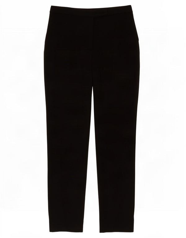 Marks & Spencer Womens High Waist Casual Trousers UK 10 Small W24 L30 Black