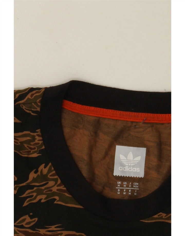 ADIDAS Mens T-Shirt Top Médio Marrom Camuflagem