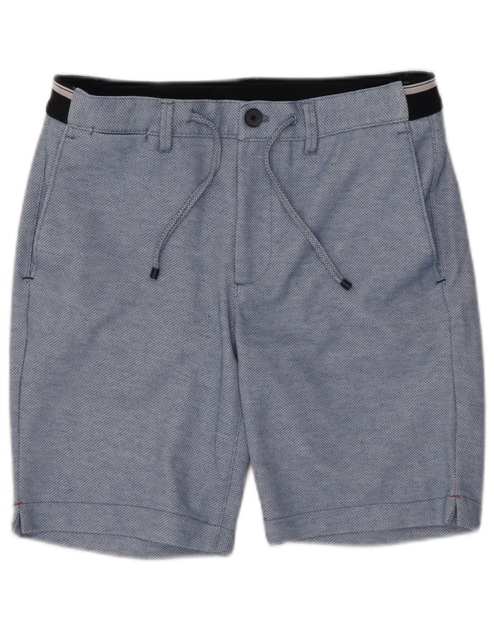 Zara Mens Chino Shorts Pequeno W30 Azul Poliéster