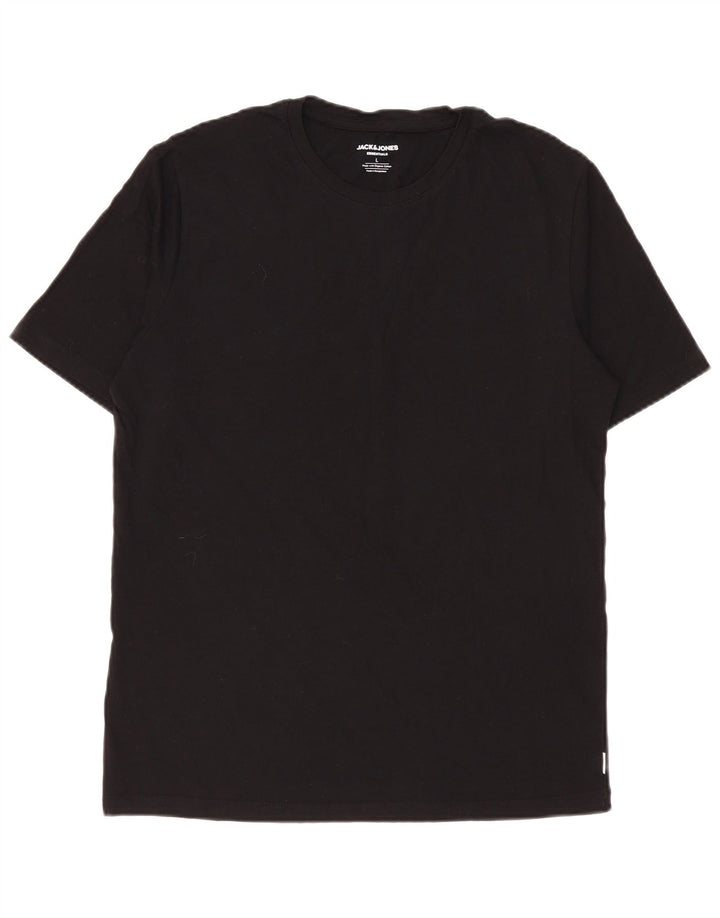 Camiseta masculina Jack & Jones grande algodão preto