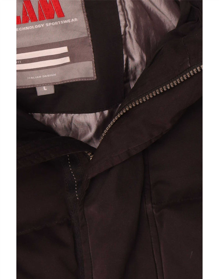 Jaqueta masculina acolchoada com capuz Slam UK 40 grande algodão preto