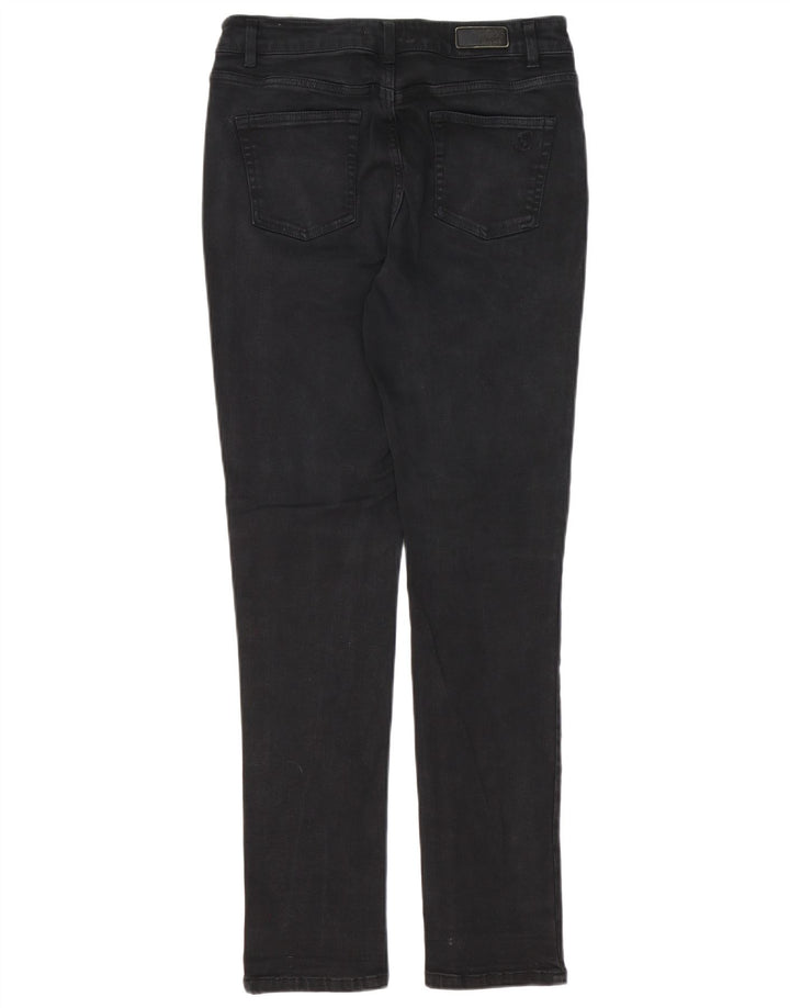 JOULES Calça jeans feminina slim UK 10 pequena W30 L30 algodão preto