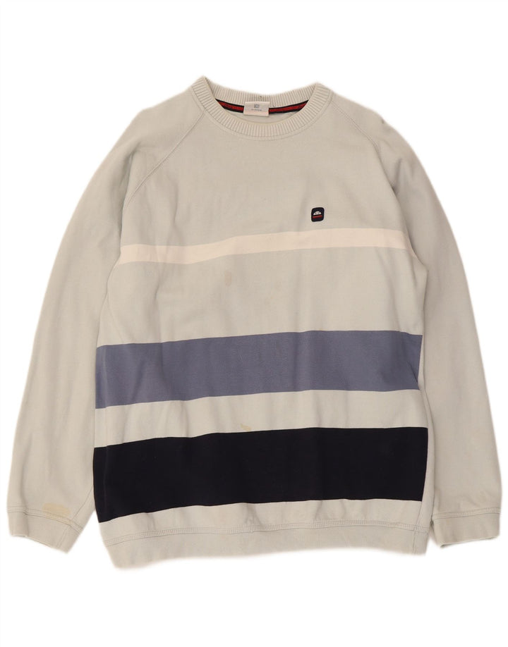 Ellesse moletom masculino jumper médio azul listrado algodão