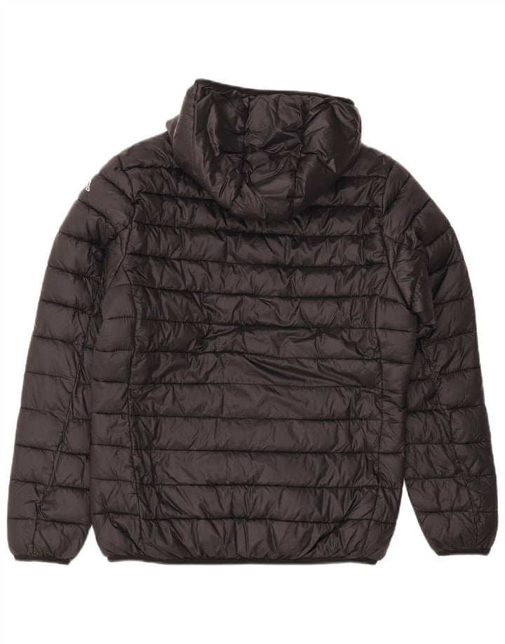 Jaqueta feminina acolchoada com capuz KAPPA UK 40 grande nylon preto