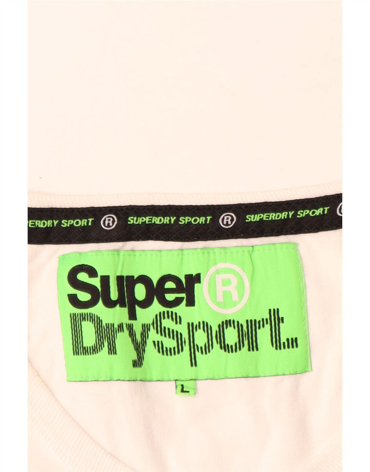 Superdry Womens Graphic Vest Top UK 16 Grande Algodão Branco