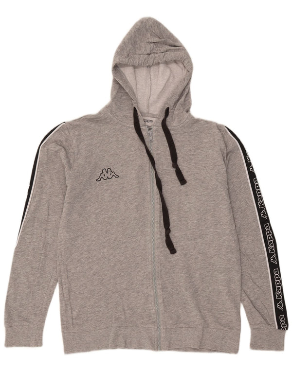 Suéter feminino Kappa Tezenis Zip com capuz Reino Unido 14 bloco colorido cinza médio