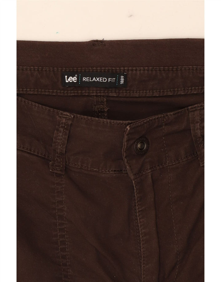 LEE Womens Relaxed Fit Capri Trousers US 10 Large W32 L16 Brown Cotton Vintage Lee and Second-Hand Lee from Messina Hembry 