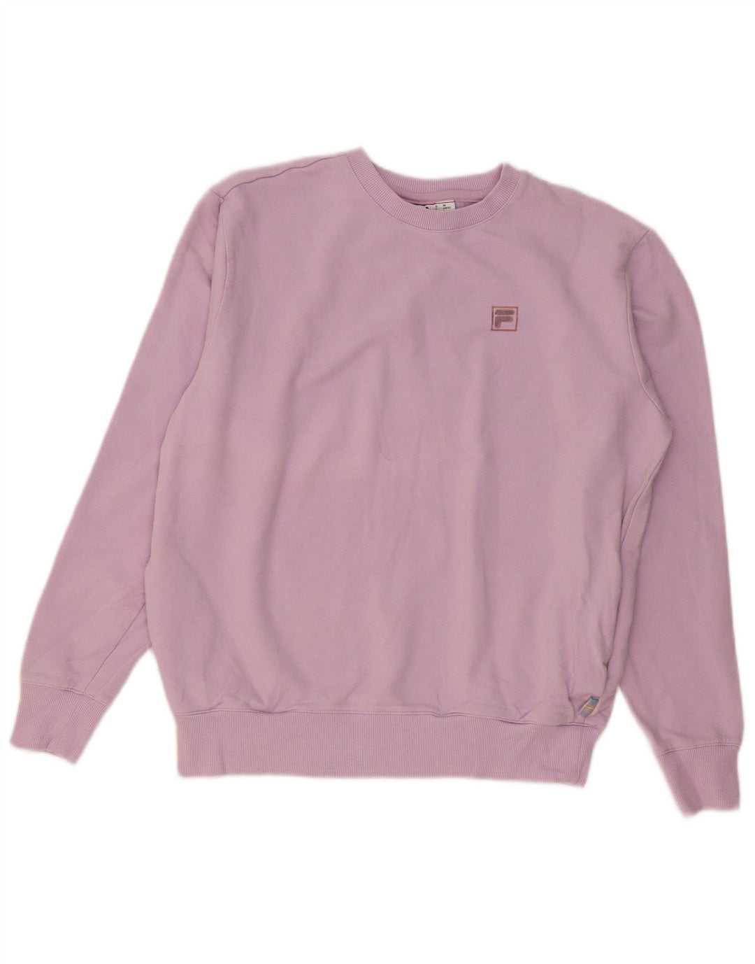 FILA moletom feminino oversized jumper UK 10 pequeno algodão roxo
