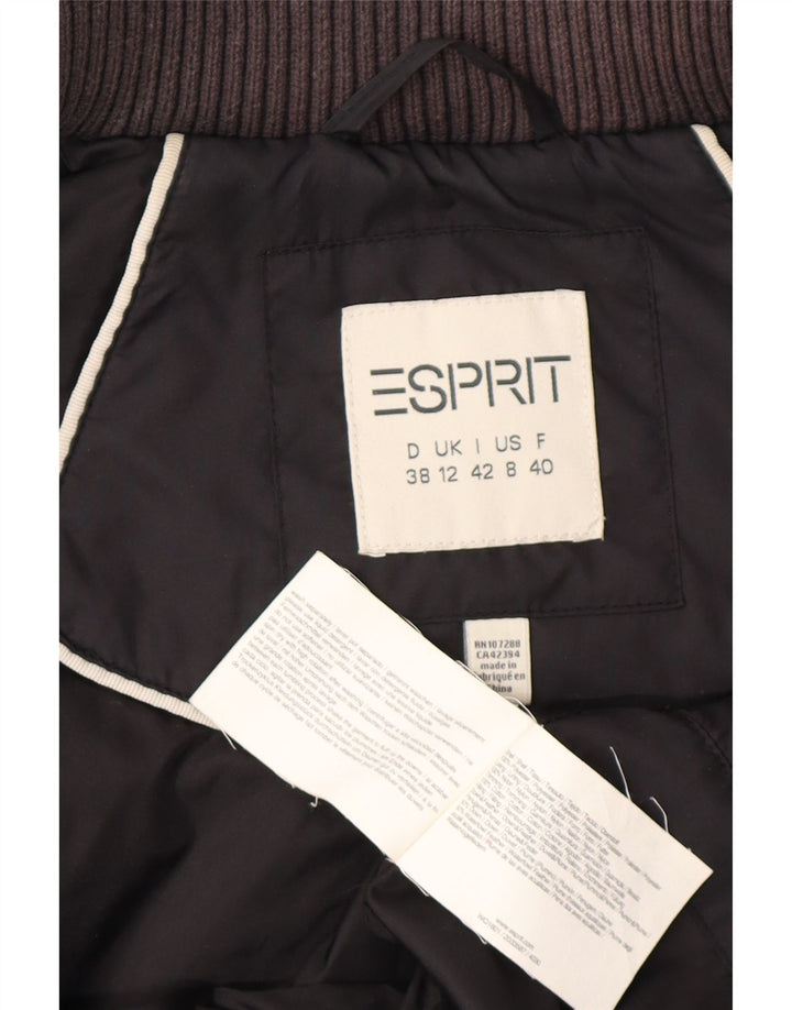 Colete acolchoado feminino Esprit UK 12 poliéster preto médio