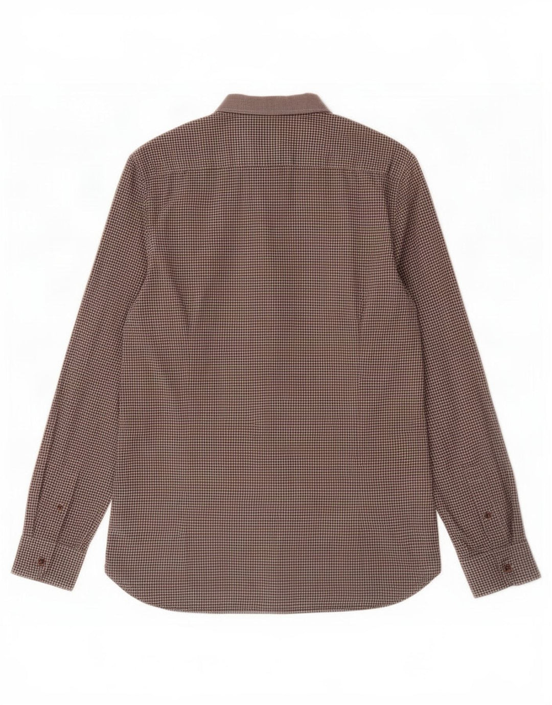 Camisa masculina Ted Baker tamanho 3 médio marrom algodão guingão