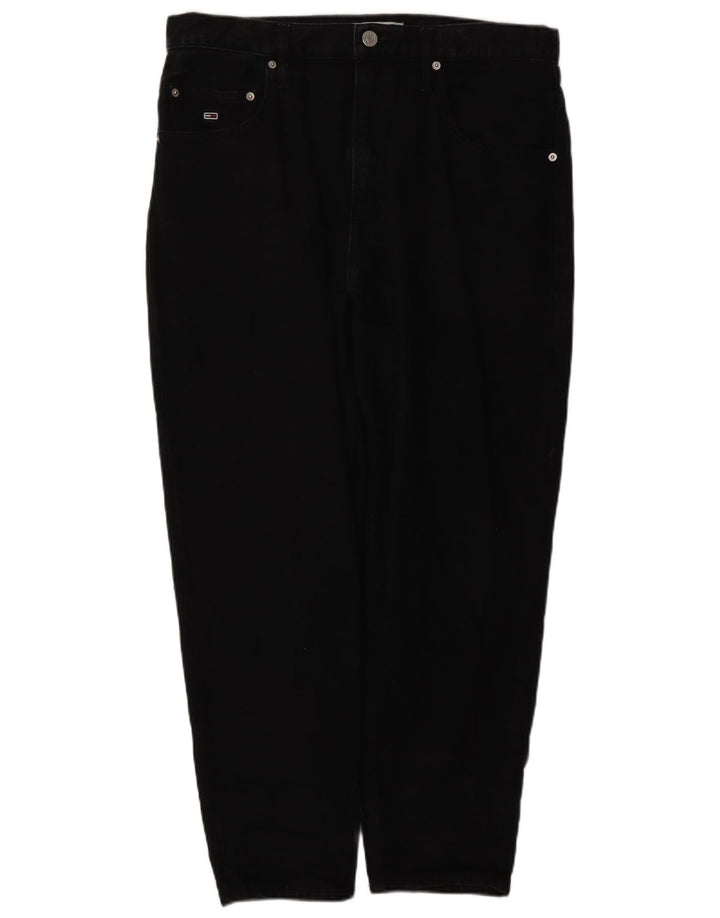 TOMMY HILFIGER Calça jeans masculina cônica W34 L26 algodão preto